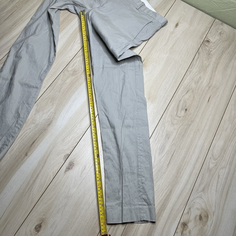 Theory Linen Cotton Blend Chino Pants Slim Fit Mens Size 30x32 Gray - Picture 8 of 12